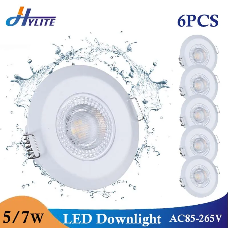 6PCS Waterproof 5W 7W LED Recessed Downlight Ultra Thin Bathroom Lamp Dimmable Round Driveless Ceiling Lighting AC 85-265V
6PCS Waterproof 5W 7W LED Recessed Downlight Ultra Thin Bathroom Lamp Dimmable Round Driveless Ceiling Lighting AC 85-265V