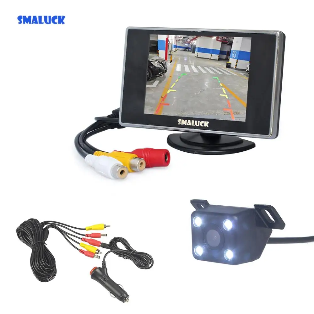 SMALUCK 3.5" Car Monitor Reverse Rear View Backup LED Camera Auto Parking Assistance Waterproof Night Vision Parking System
SMALUCK 3.5" Car Monitor Reverse Rear View Backup LED Camera Auto Parking Assistance Waterproof Night Vision Parking System