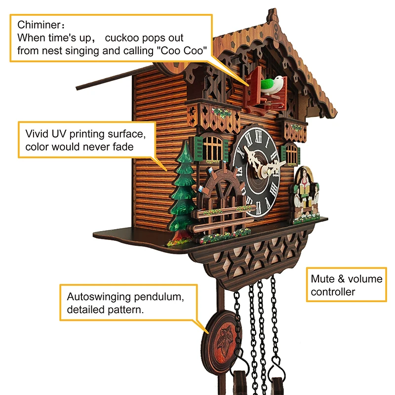 Classic Cuckoo Wall Clock Vintage Wooden Clock Home Decor for Living Room Dining Room MDJ998
Classic Cuckoo Wall Clock Vintage Wooden Clock Home Decor for Living Room Dining Room MDJ998