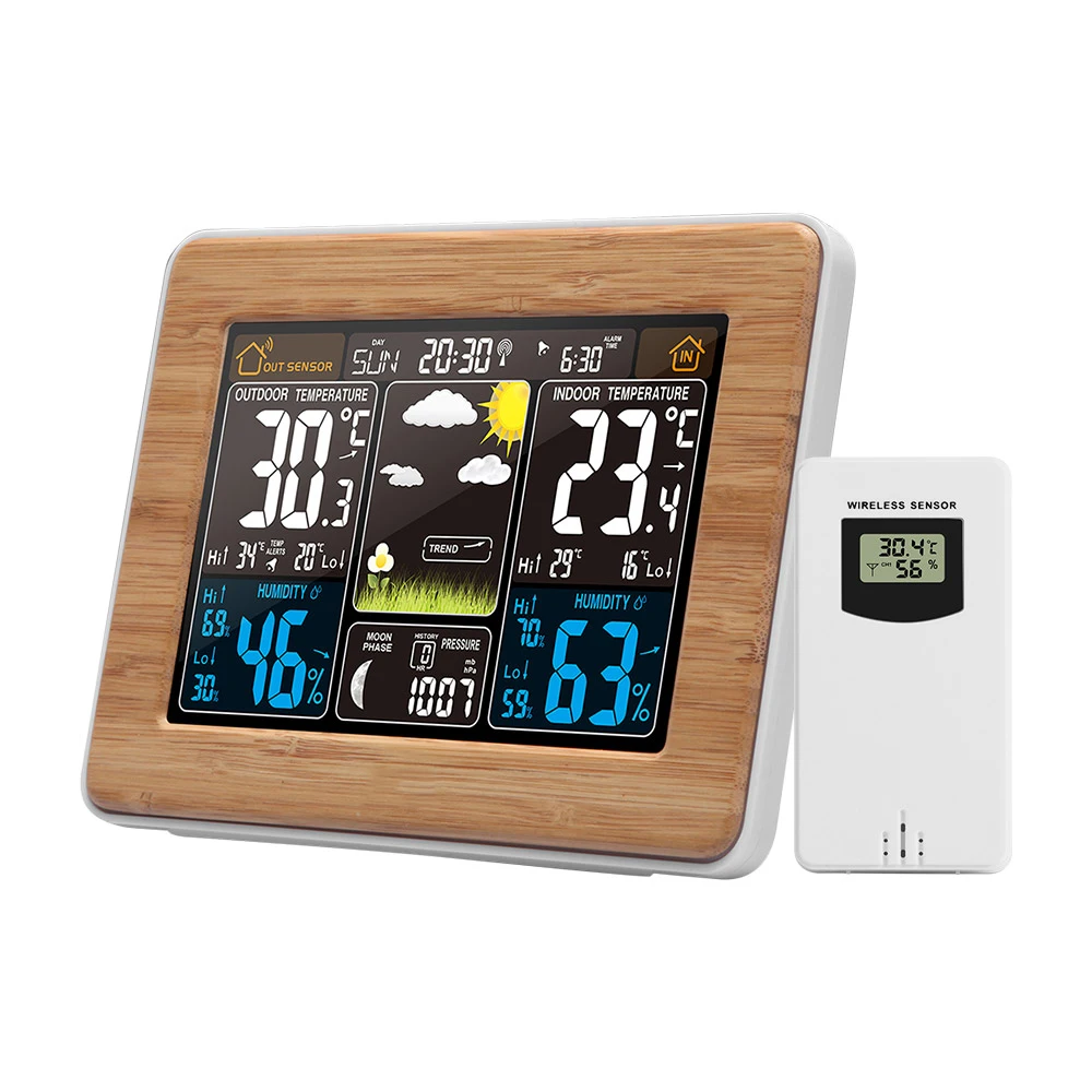 Color Weather Station Indoor/Outdoor Temperature Humidity Barometer Thermometer Hygrometer Clocks Weather Forecast
Color Weather Station Indoor/Outdoor Temperature Humidity Barometer Thermometer Hygrometer Clocks Weather Forecast
