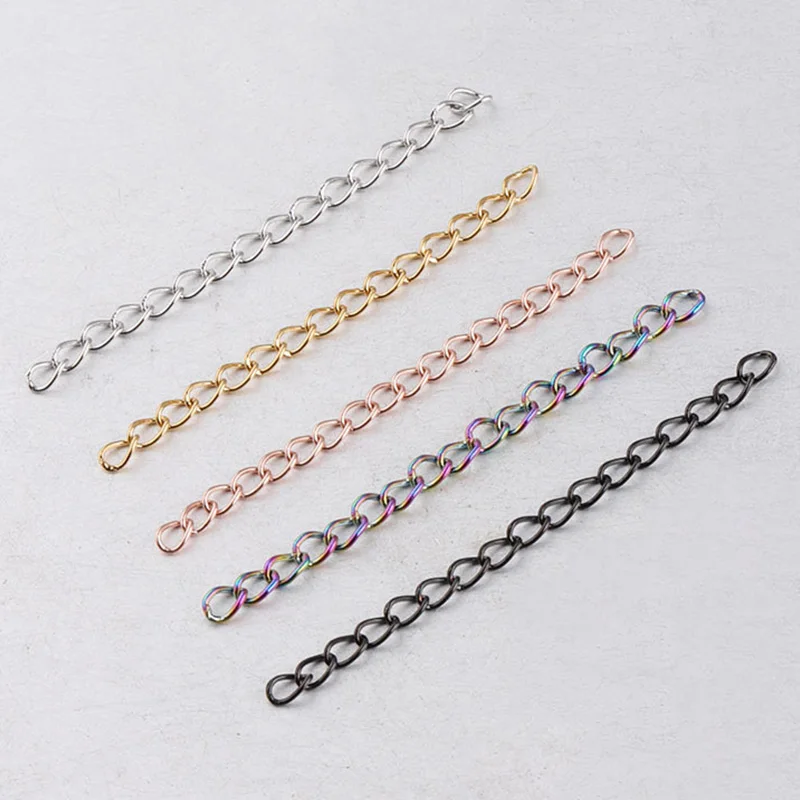 20pcs/lot Stainless Steel Rainbow Color Extension Tail Chains 5cm Bracelets Prolong Extend Steel Chains DIY Jewelry Findings
20pcs/lot Stainless Steel Rainbow Color Extension Tail Chains 5cm Bracelets Prolong Extend Steel Chains DIY Jewelry Findings