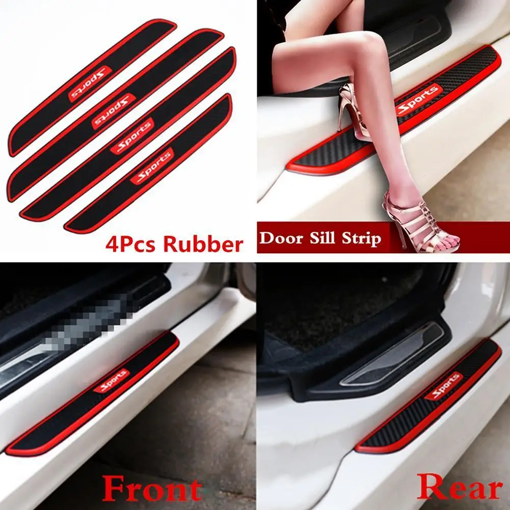 

Universal 1 Set Anti-kick Scratch Protector Rubber Plate Universal Welcome Step Guard Protector Car Scuff Sill Door Panel C I4L3