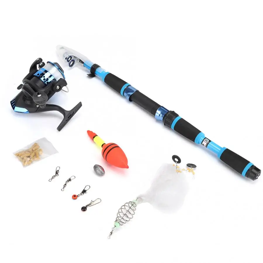 DEUKIO Telescopic Ice Fishing Rod & Reel Set Portable Combo Fish Pole Wheel Kit Sea Saltwater Accessories | Спорт и развлечения