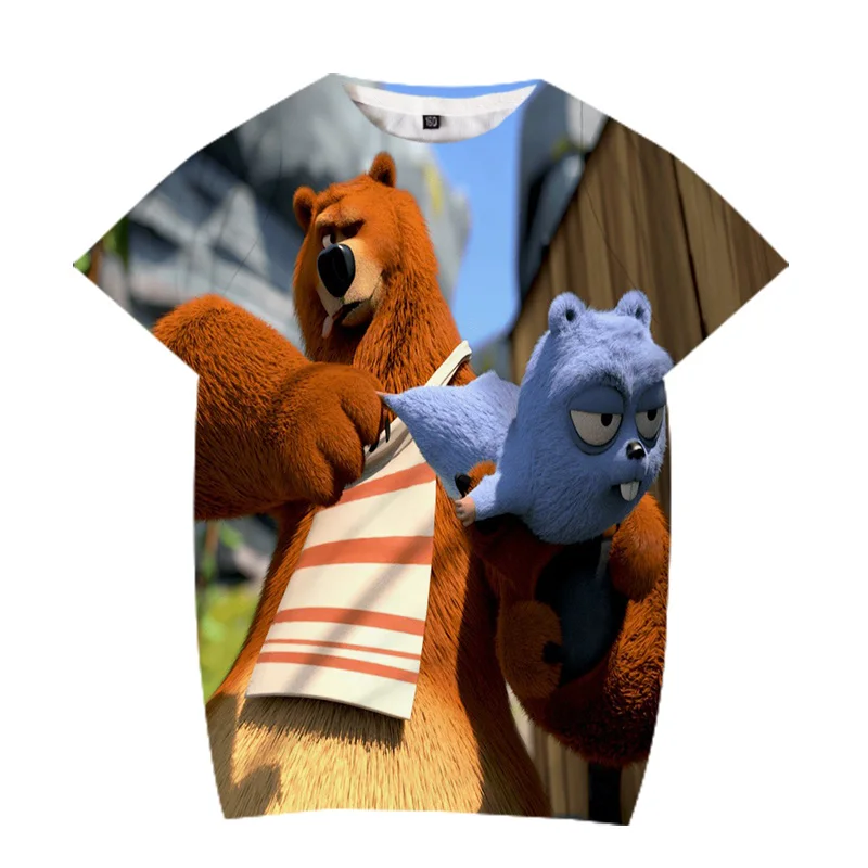 2022 Симпатичные Мультяшные 3d-рубашки с принтом солнечного света гризли медведя