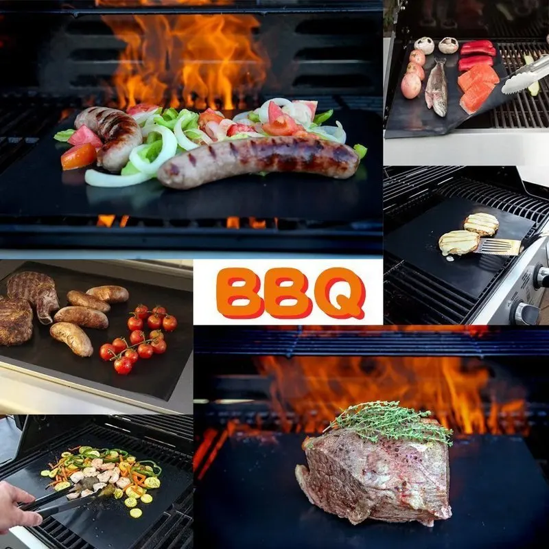 33cmx40cm Reusable Non-stick BBQ Grill Mat 1 Pcs Thick PTFE Barbecue Baking Liners BBQ Cooking Pad Microwave Oven Kitchen Tools
33cmx40cm Reusable Non-stick BBQ Grill Mat 1 Pcs Thick PTFE Barbecue Baking Liners BBQ Cooking Pad Microwave Oven Kitchen Tools