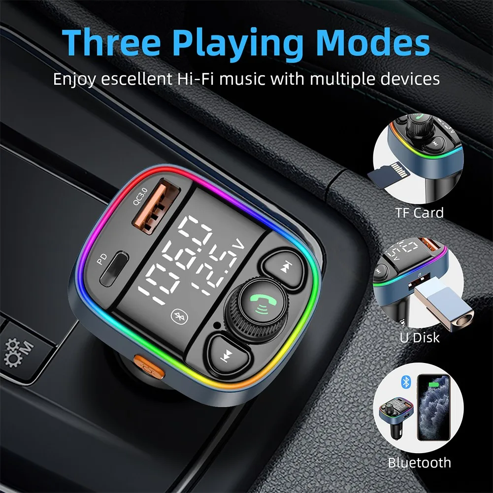 Car FM Transmitter Wireless Bluetooth 5.0 Radio MP3 Player 3 USB Charger Adapter USB Car Colorful Backlight Charger Port
Car FM Transmitter Wireless Bluetooth 5.0 Radio MP3 Player 3 USB Charger Adapter USB Car Colorful Backlight Charger Port