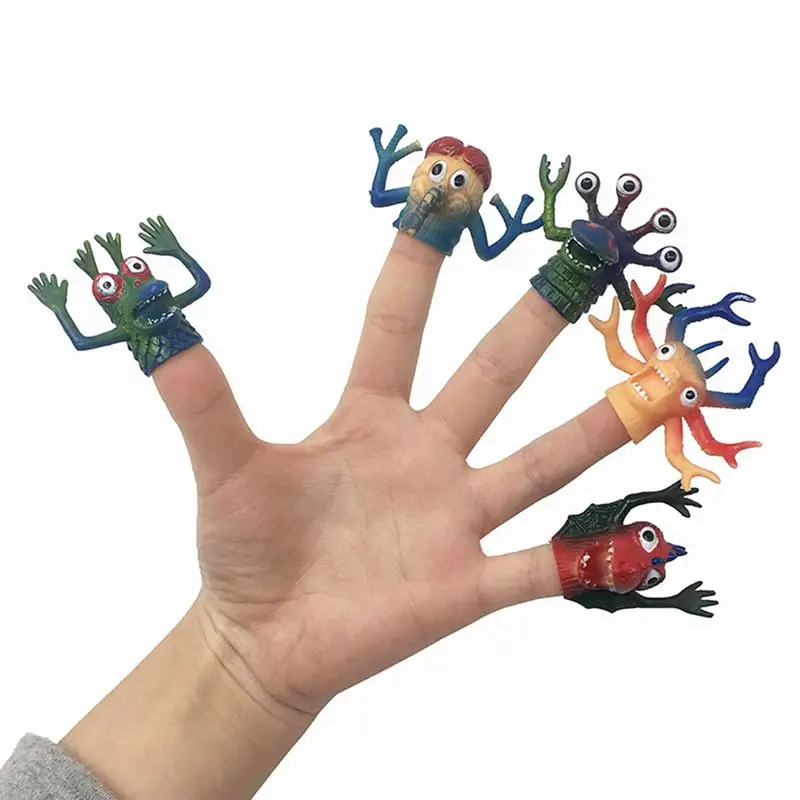 

10pcs Monster Finger Puppets Funny Lifelike Simulation TPR Safe Animal Puppet Props Toys for Boys Kids