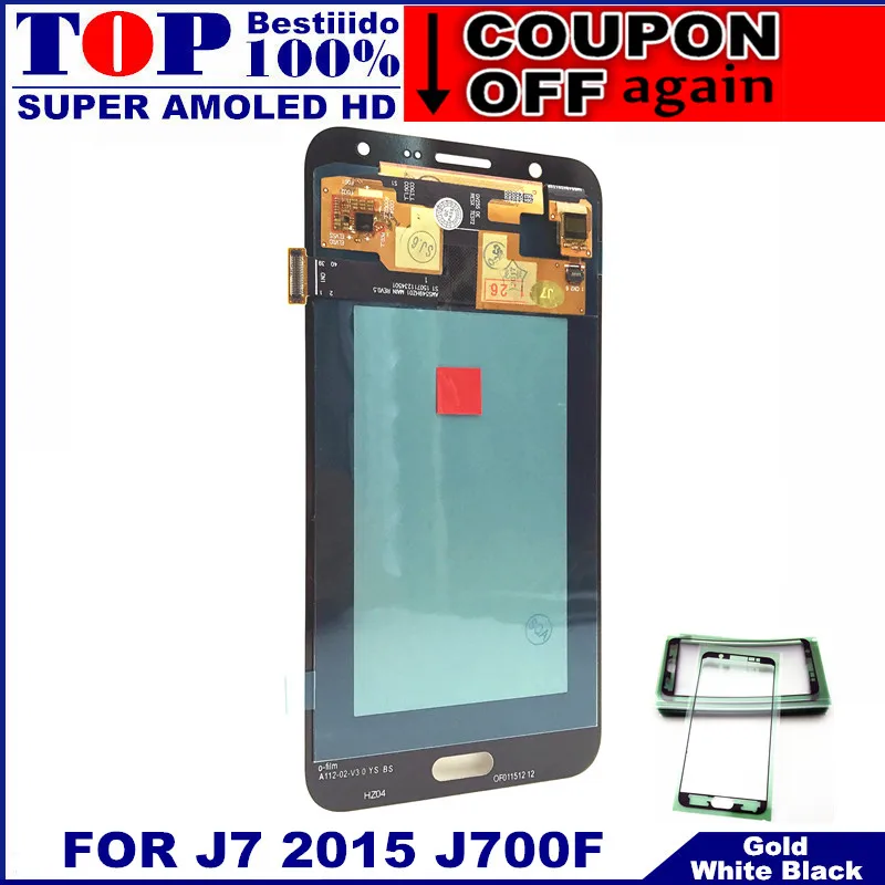 Высококачественный AMOLED ЖК дисплей для samsung Galaxy J7 2015 J700 J700F J700H J700M кодирующий