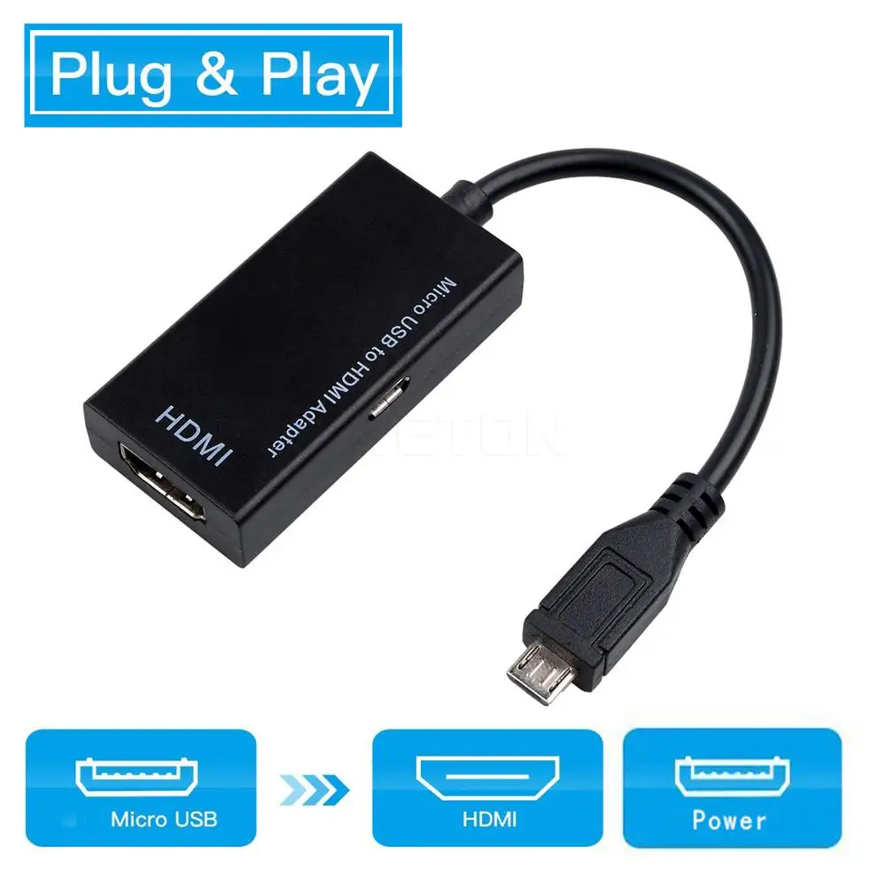 Адаптер kebidu с Micro USB на HDMI совместимый штекер-гнездо высокоскоростной HDTV адаптер
