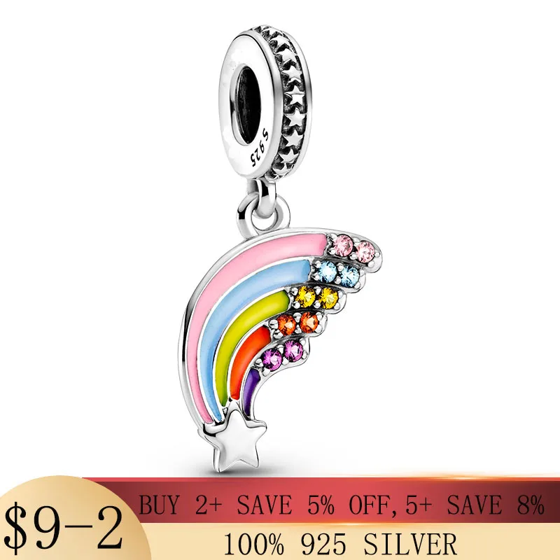 GARDEN SPRING 925 Sterling Silver Colourful Rainbow Dangle Charm Pendant fit for Pandora Bracelet Necklace Silver Jewelry
GARDEN SPRING 925 Sterling Silver Colourful Rainbow Dangle Charm Pendant fit for Pandora Bracelet Necklace Silver Jewelry