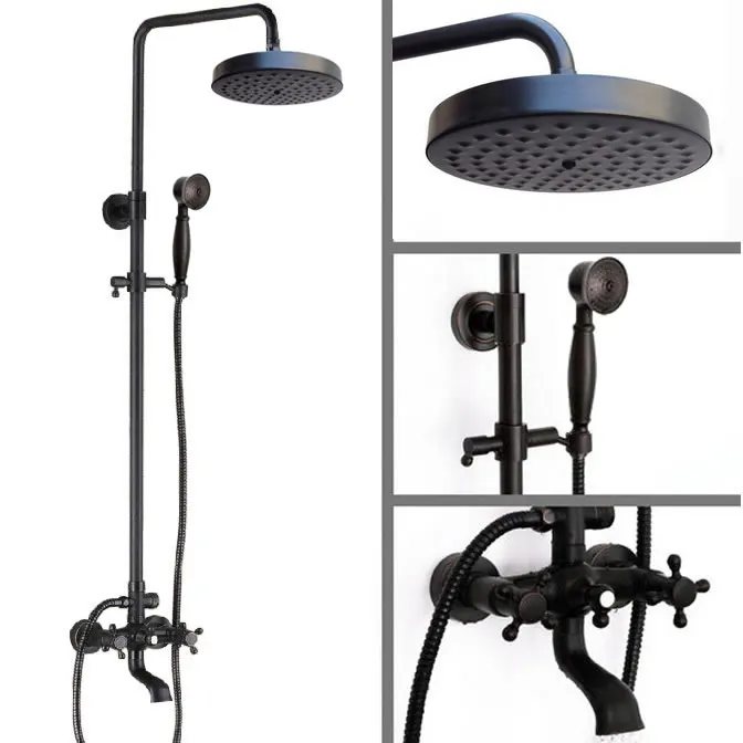 Black oil Antique Brass Wall Mounted Rain Bathroom Rainfall Shower Faucet Set with Hand Spray Shower Head Tub Mixer Tap 2rs383
Black oil Antique Brass Wall Mounted Rain Bathroom Rainfall Shower Faucet Set with Hand Spray Shower Head Tub Mixer Tap 2rs383