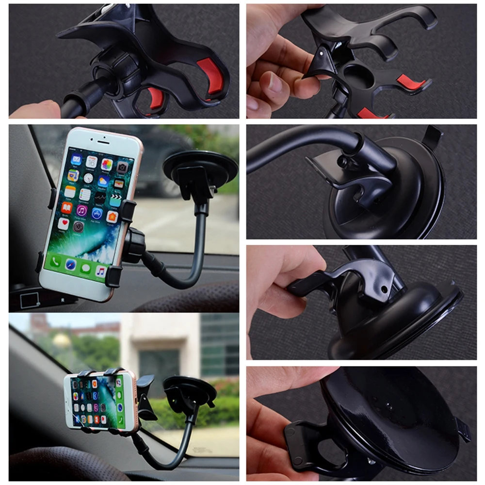 Car Phone Holder Flexible 360 Degree Rotation Mount Windshield Mobile Phone Clip Multi-Function GPS Clamp Stand Bracket
Car Phone Holder Flexible 360 Degree Rotation Mount Windshield Mobile Phone Clip Multi-Function GPS Clamp Stand Bracket