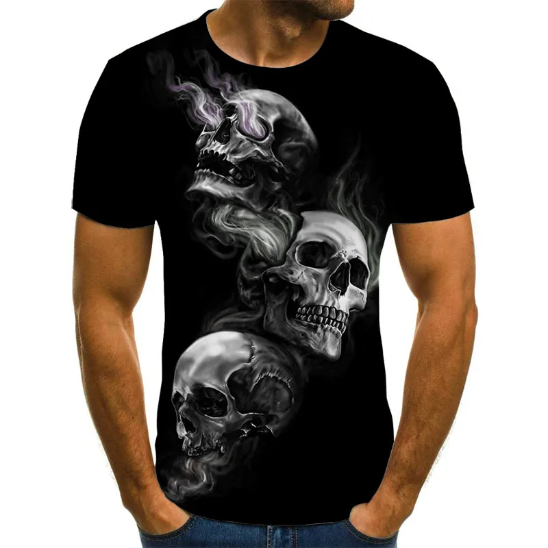 2021 spring and summer men's creative T-shirt 3D custom skull spoof horror printed T-shirt O-neck fashion trend large size
2021 spring and summer men's creative T-shirt 3D custom skull spoof horror printed T-shirt O-neck fashion trend large size