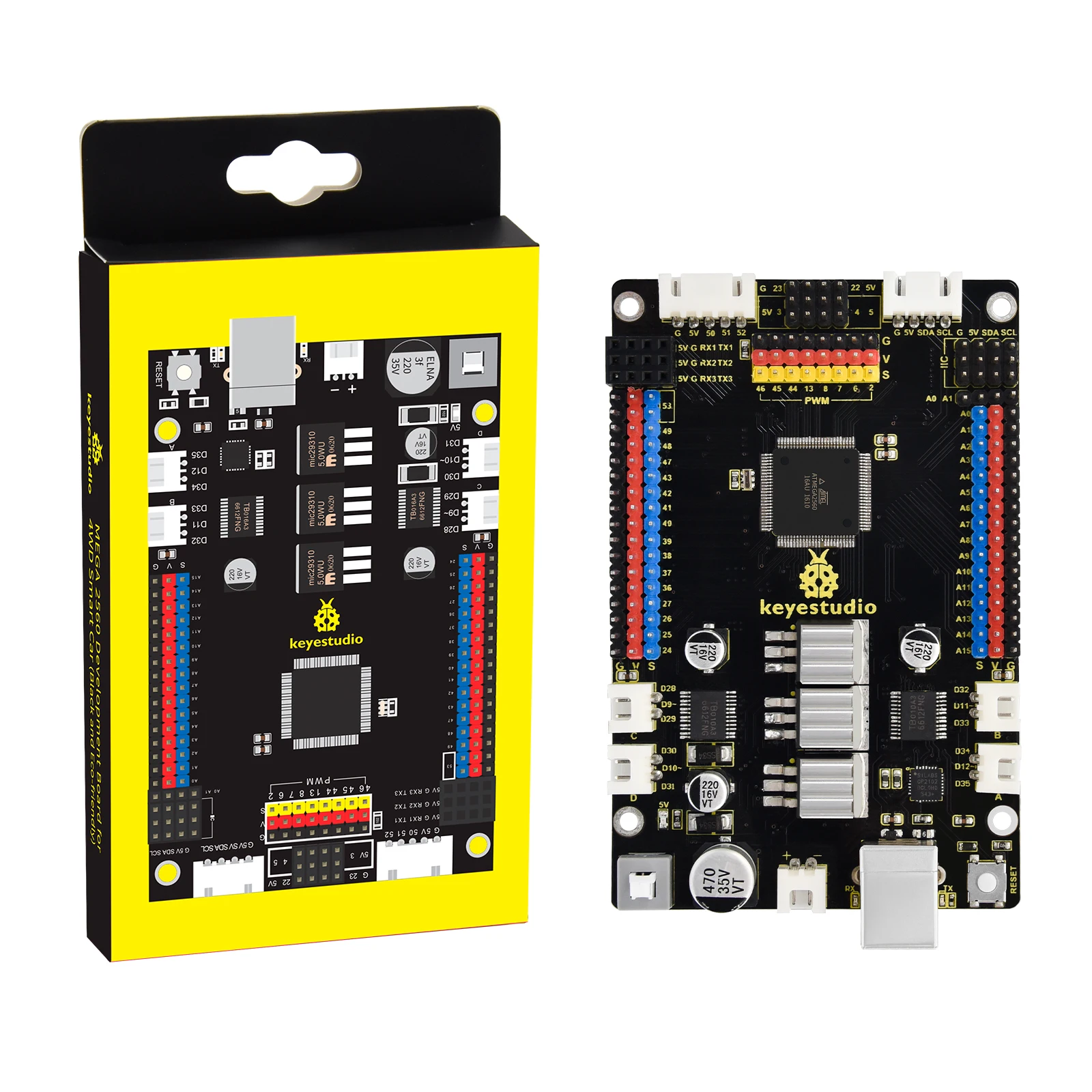 Keyestudio TMEGA2560-16AU Core Mega Smart Control Board TB6612 Driving For Arduino Robot Compatible With Arduino Mega 2560R3
Keyestudio TMEGA2560-16AU Core Mega Smart Control Board TB6612 Driving For Arduino Robot Compatible With Arduino Mega 2560R3
