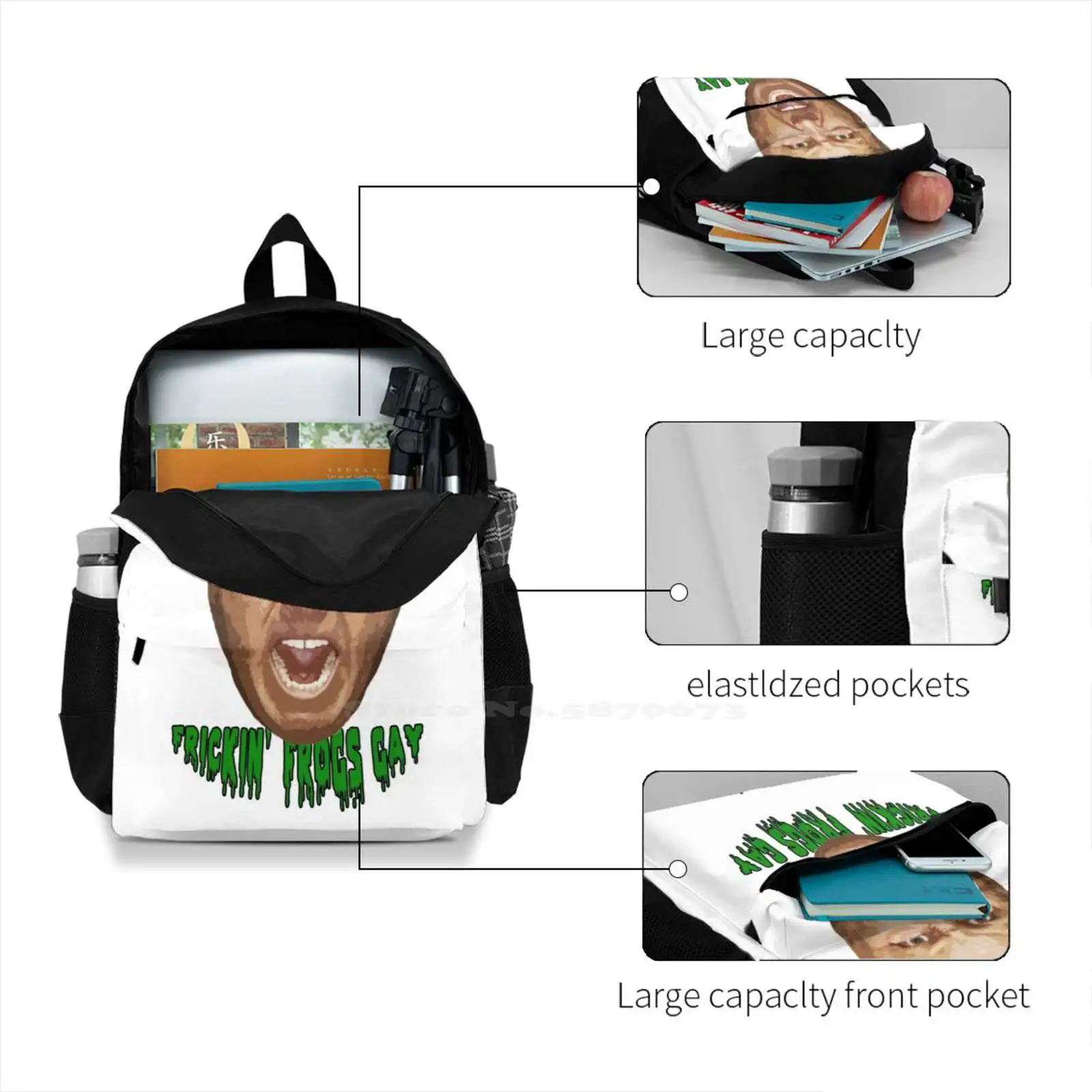 Alex Jones Frogs School Bags For Teenage Girls Laptop Travel Theory | Багаж и сумки