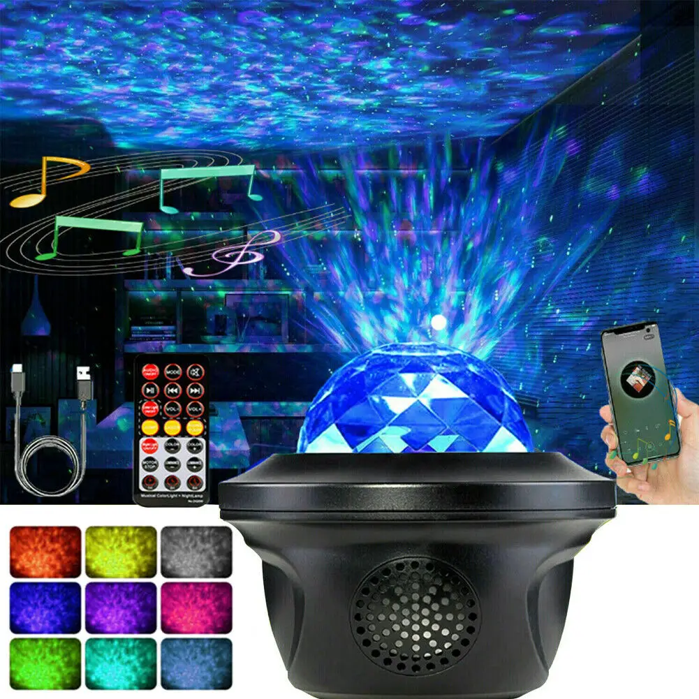 LED Galaxy Projector Ocean Wave LED Night Light Music Player Remote Star Rotating Night Light Gift For kids Bedroom Lamp
LED Galaxy Projector Ocean Wave LED Night Light Music Player Remote Star Rotating Night Light Gift For kids Bedroom Lamp