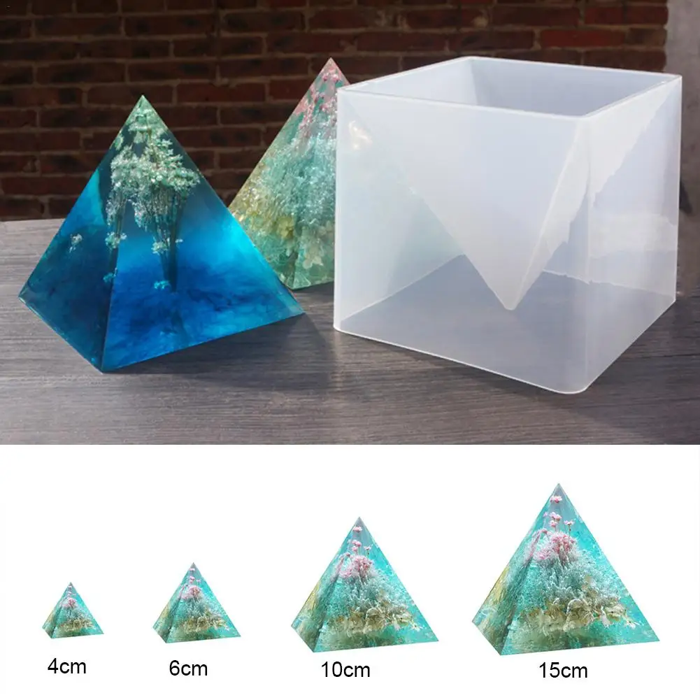 

3D Super Pyramid Silicone Mold 15cm DIY Handmade Ornament Decoration Craft Mould Epoxy Colored Fine Color Cream Dried Flower