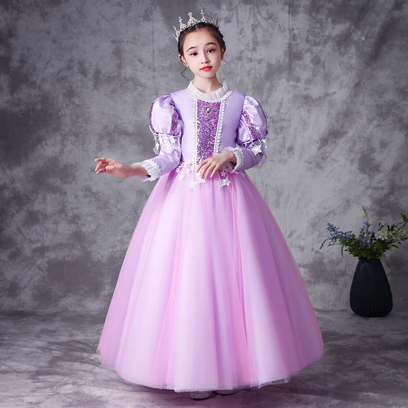 Flower Girl Dress Crystal Sequined Embroidery O-Neck Princess Luxury Purple Floor-Length Tulle Lovely Lace Kids Party Gown H284
Flower Girl Dress Crystal Sequined Embroidery O-Neck Princess Luxury Purple Floor-Length Tulle Lovely Lace Kids Party Gown H284