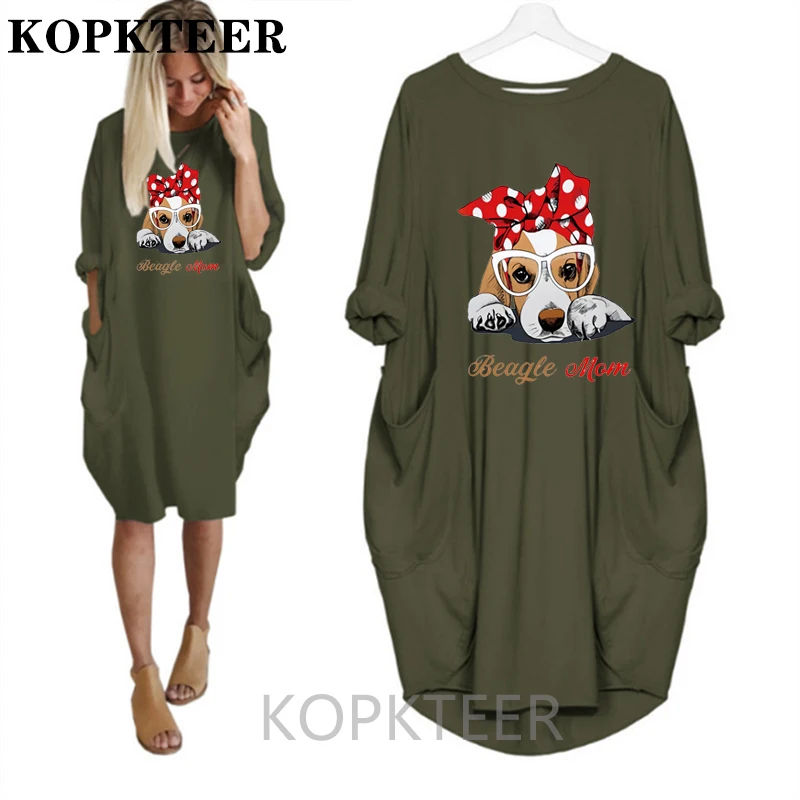 Large Size Women Casual Dresses Fashion O Neck Long Sleeve bulldog mom Printed Pocket Autumn Cute Dog Loose T-shirt Dress Female
Large Size Women Casual Dresses Fashion O Neck Long Sleeve bulldog mom Printed Pocket Autumn Cute Dog Loose T-shirt Dress Female