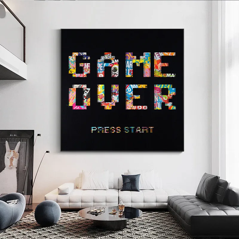 Abstract Graffiti Game Over Poster Printing Wall Pictures for Living Room Home Decor Animals Graffiti Art Letter Canvas Prints
Abstract Graffiti Game Over Poster Printing Wall Pictures for Living Room Home Decor Animals Graffiti Art Letter Canvas Prints