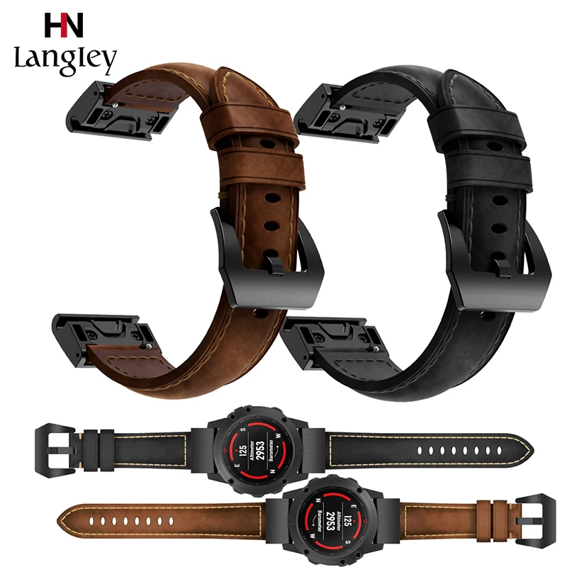 Ремешки из натуральной кожи для Garmin fenix 5/5x/5s Band сменные браслеты Crazy horse 20 мм 22 26 |