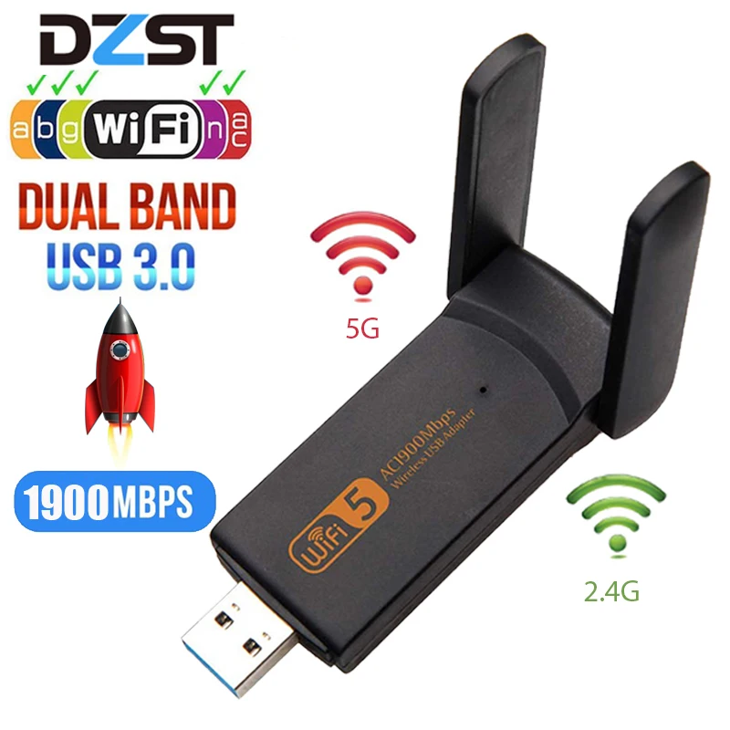 DZLST Wi Fi адаптер 1900M 2 4G двухдиапазонный USB 3 0 драйвер платы LAN Ethernet 1200M сетевая карта