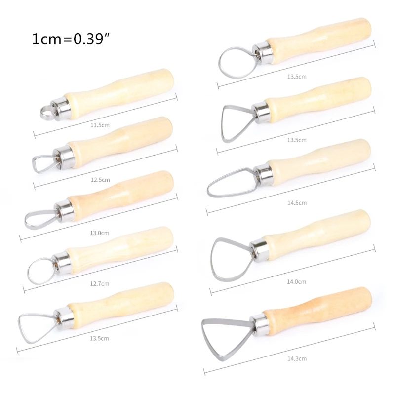 10Pcs DIY Art Craft Pottery Clay Sculpting Tools Ceramic Carving Set Sculpture Polymer Shapers Wooden Handle Big Loop E8BD 
10Pcs DIY Art Craft Pottery Clay Sculpting Tools Ceramic Carving Set Sculpture Polymer Shapers Wooden Handle Big Loop E8BD