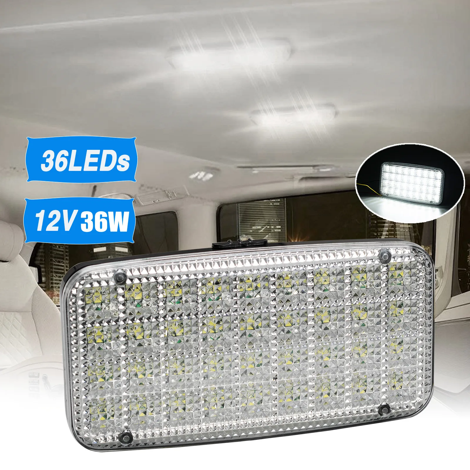 12V 36LED Car Reading Light Car Interior Light White Roof Dome Lamp Boat Caravan Ceiling Lamp Trunk Light Car Styling Night Lamp
12V 36LED Car Reading Light Car Interior Light White Roof Dome Lamp Boat Caravan Ceiling Lamp Trunk Light Car Styling Night Lamp