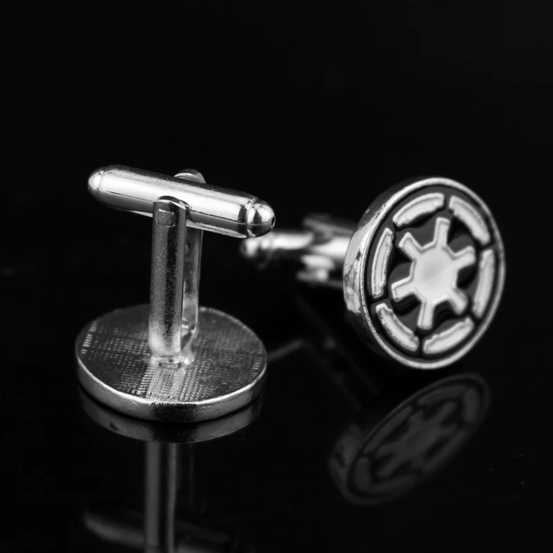 

Star Wars Galactic Empire Logo Wedding Cufflinks For Mens And Women Enamel Brand Cuff Buttons Wholesale Cuff Links