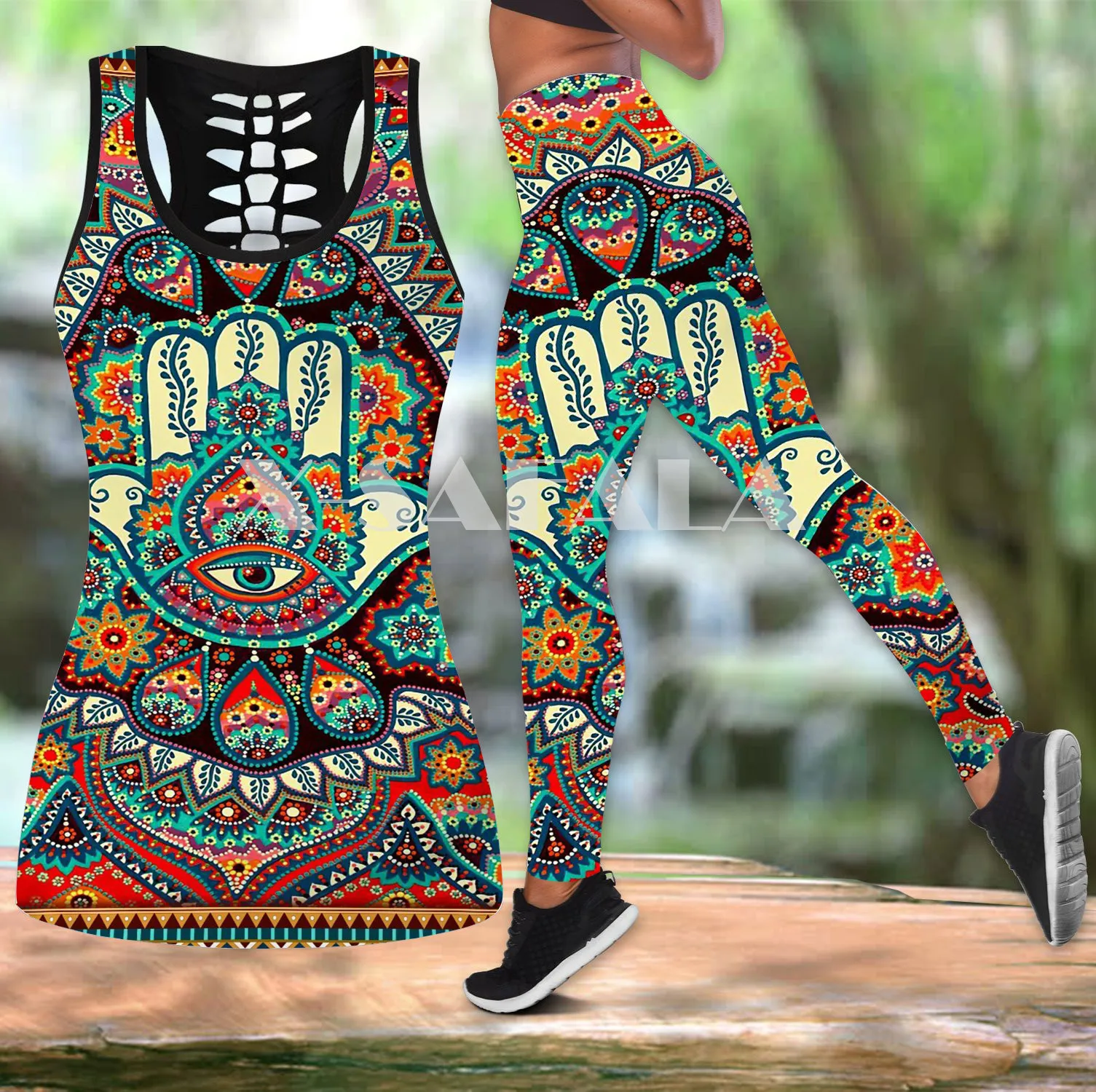 The Hasma Trippy Two Piece Yoga Set Women 3D Print Vest Hollow Out Tank Top High Waist Legging Summer Casual Sport-7
The Hasma Trippy Two Piece Yoga Set Women 3D Print Vest Hollow Out Tank Top High Waist Legging Summer Casual Sport-7