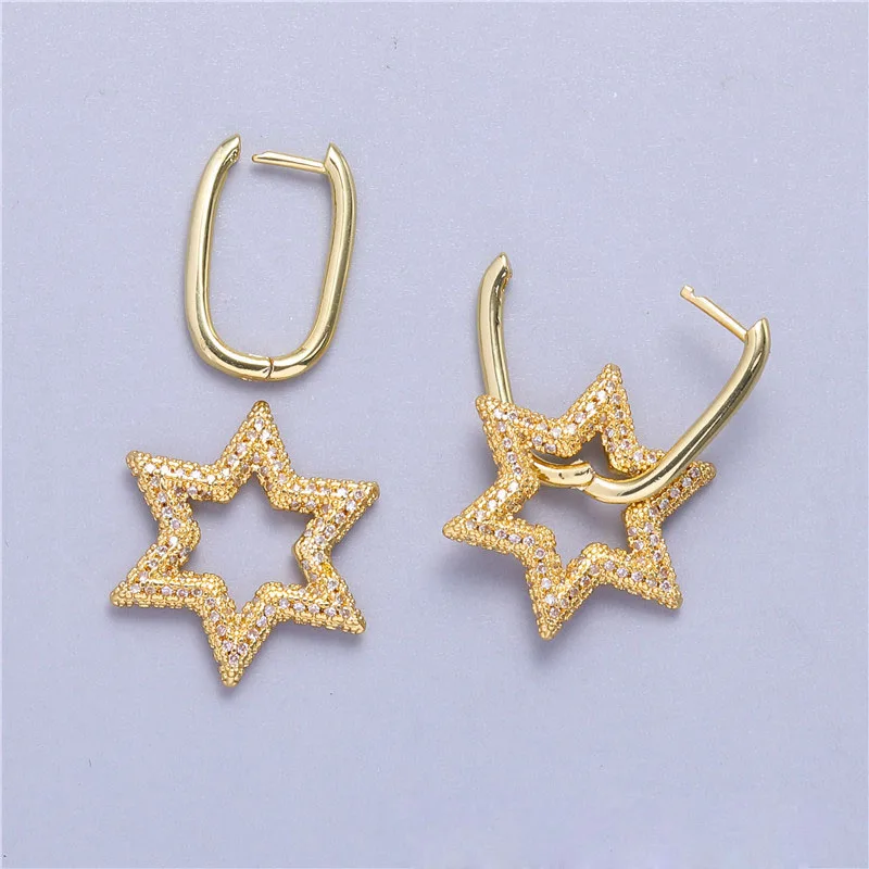 Exquisite Pentagonal Earrings Fashion Shiny Cubic Zirconia Geometric Hoop Earrings Gold Plated Copper Earrings Jewelry Gift Girl
Exquisite Pentagonal Earrings Fashion Shiny Cubic Zirconia Geometric Hoop Earrings Gold Plated Copper Earrings Jewelry Gift Girl