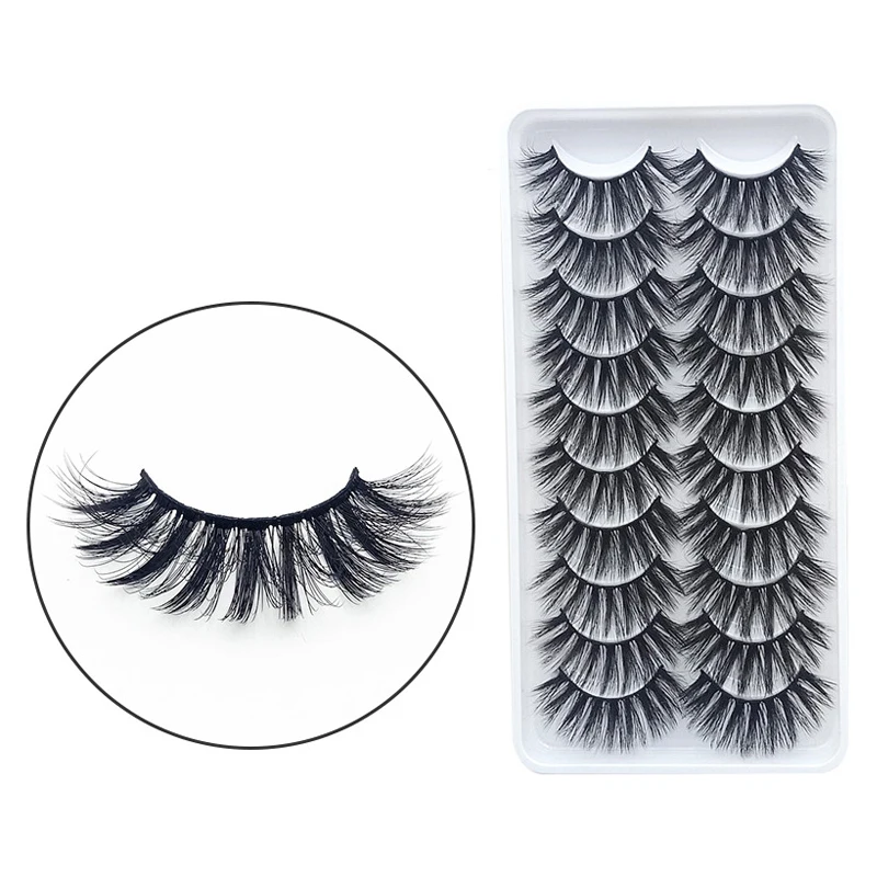 

10 Pairs Multi Layered False Eyelashes Fluffy Volume Lashes 3D Layered Effect Reusable Easy to Apply False Eyelashes SK88