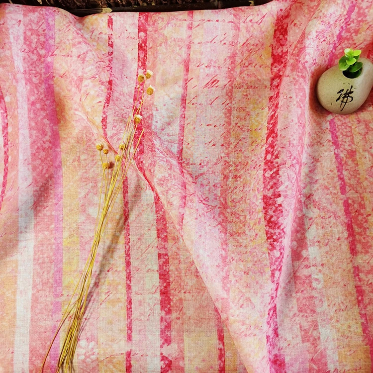 Natural pure ramie fabric Pink vertical stripe tissu High grade cheongsam robe dress material
Natural pure ramie fabric Pink vertical stripe tissu High grade cheongsam robe dress material