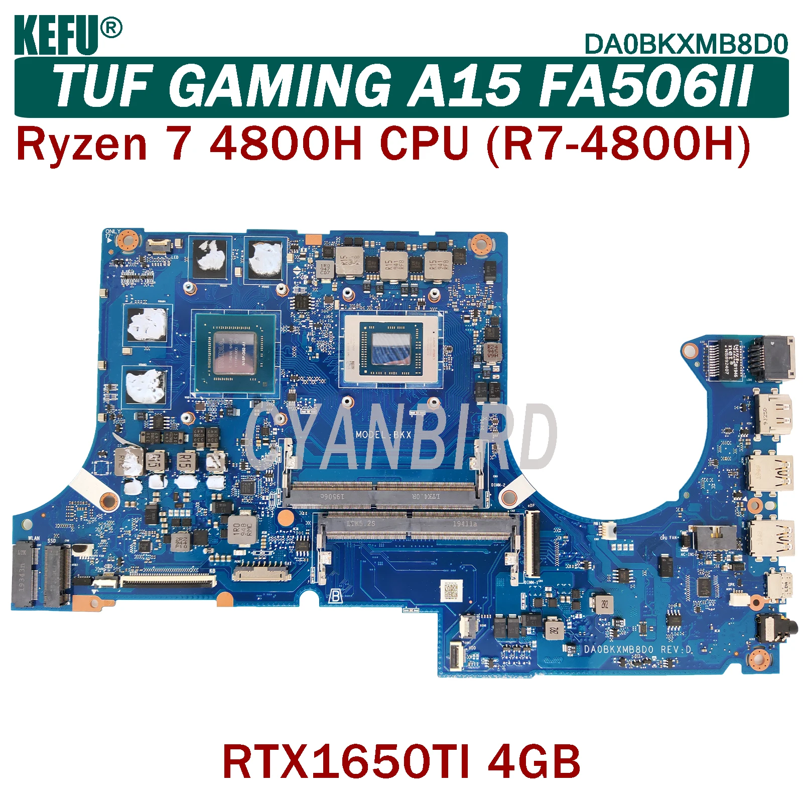 KEFU DA0BKXMB8D0 оригинальная материнская плата ASUS FA506II FA506I с R7-4800H GTX1650TI-4GB материнская плата для ноутбука
KEFU DA0BKXMB8D0 оригинальная материнская плата ASUS FA506II FA506I с R7-4800H GTX1650TI-4GB материнская плата для ноутбука