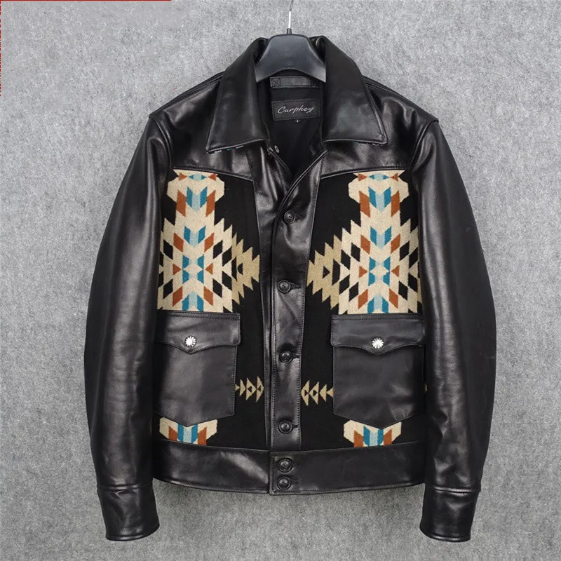 2021 Black Casual Style Genuine Leather Jacket Men Plus Size 5XL Single Breasted Real Natural Horsehide Spring Spliced Coat
2021 Black Casual Style Genuine Leather Jacket Men Plus Size 5XL Single Breasted Real Natural Horsehide Spring Spliced Coat