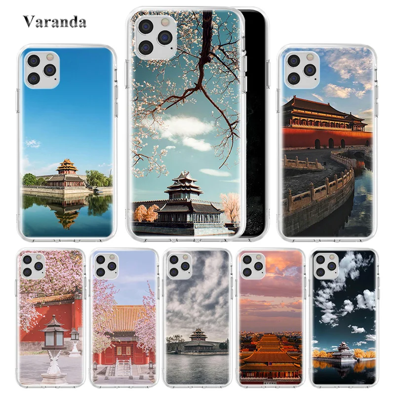Китай запрещенный город ТПУ чехол для Apple iPhone 11 Pro Max XR XS 7 8 6 6S Plus 5 S SE 2020 Sac телефон