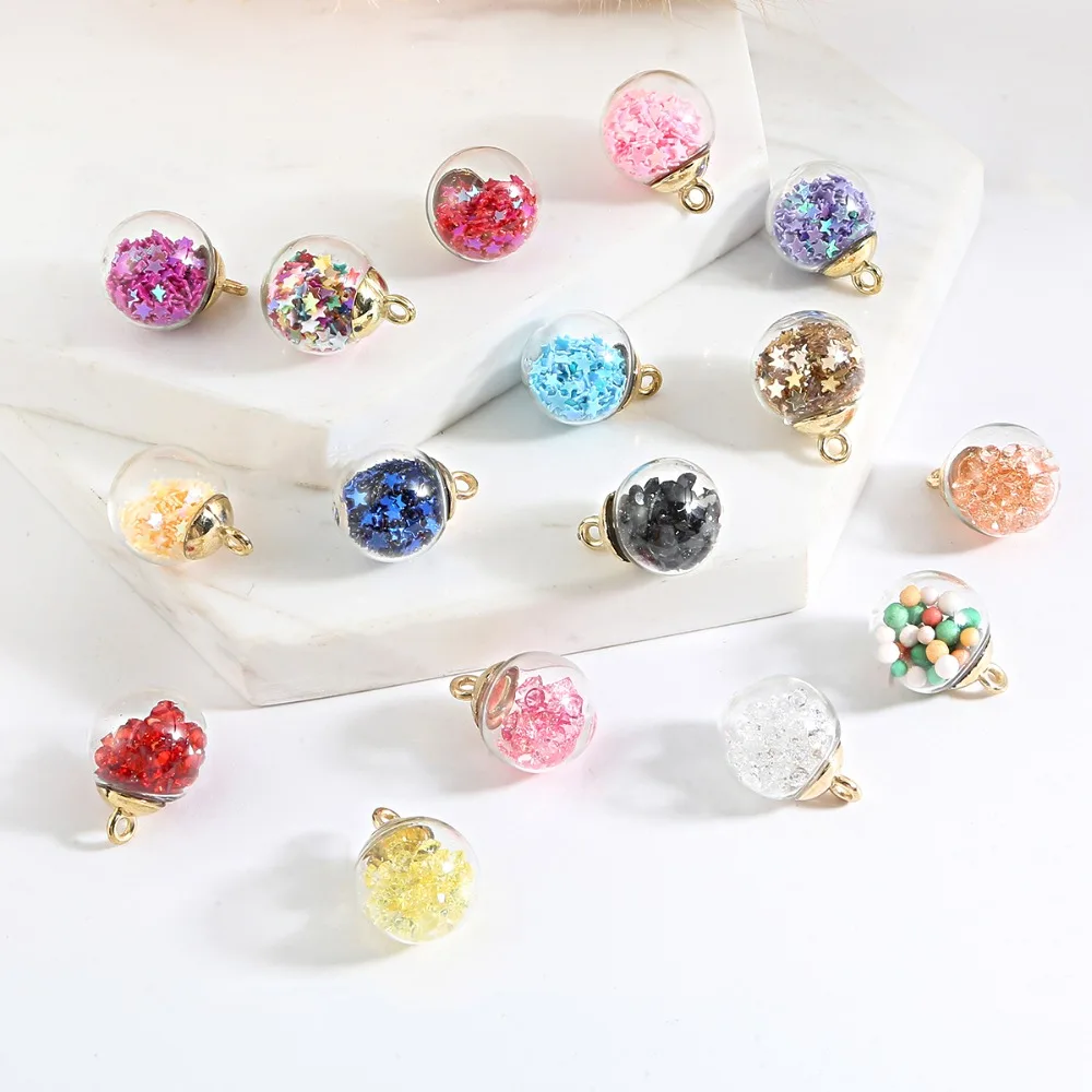 Mix 12pcs/lot 15mm Transparent Glass Ball Charm Pendant Dangle Charms Bracelet For Necklace Jewelry Making DIY Earring Finding
Mix 12pcs/lot 15mm Transparent Glass Ball Charm Pendant Dangle Charms Bracelet For Necklace Jewelry Making DIY Earring Finding