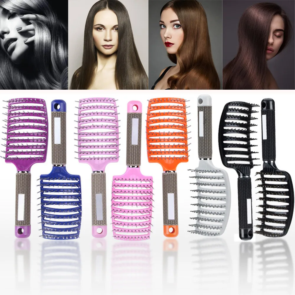 Hair Brush Salon Professional Vent Women Hair Brush Anti-Static Hair Styling Scalp Massage Comb Hairdressing massage nylon comb
Hair Brush Salon Professional Vent Women Hair Brush Anti-Static Hair Styling Scalp Massage Comb Hairdressing massage nylon comb