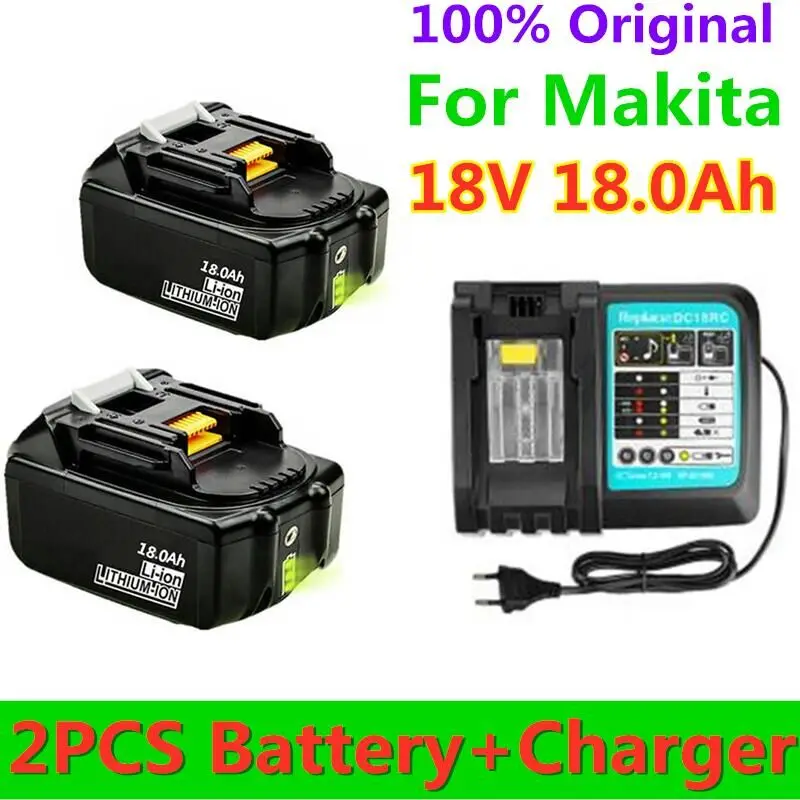 18V 18000mAh Li-Ion Battery Replacement Power Tool Battery for MAKITA BL1880 BL1860 BL1830+3A Charger
18V 18000mAh Li-Ion Battery Replacement Power Tool Battery for MAKITA BL1880 BL1860 BL1830+3A Charger
