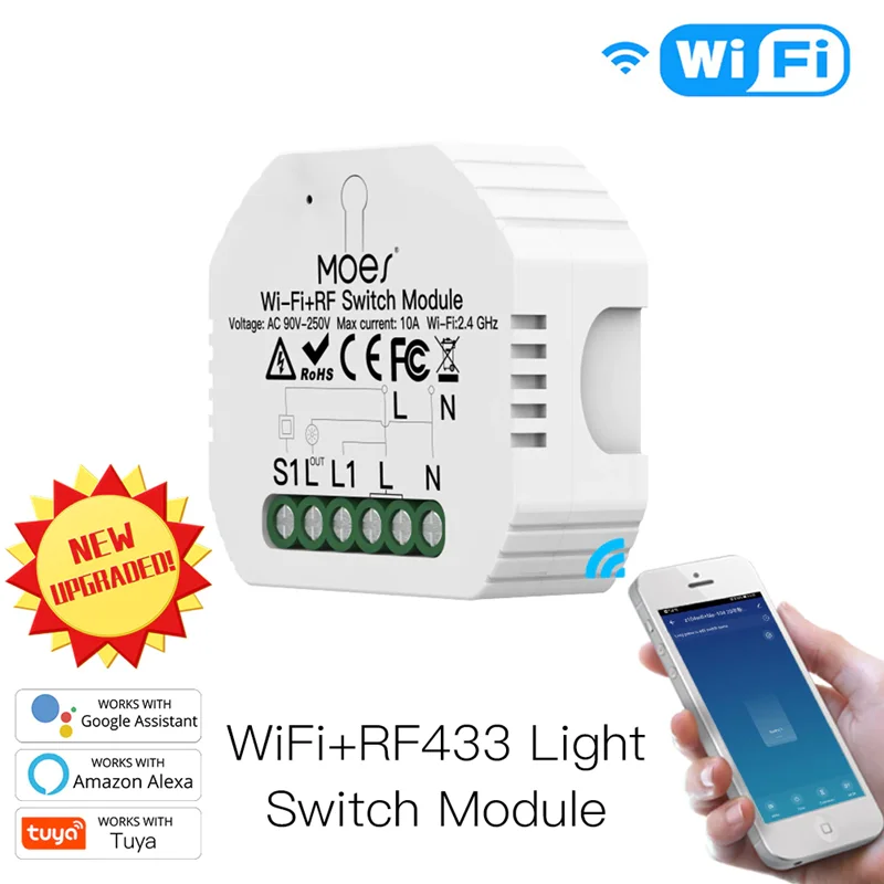 2 Way DiY WiFi Smart Light Switch Relay Module Smart Home Smart Life/Tuya APP Remote Control Work With Alexa Echo Google Home
2 Way DiY WiFi Smart Light Switch Relay Module Smart Home Smart Life/Tuya APP Remote Control Work With Alexa Echo Google Home