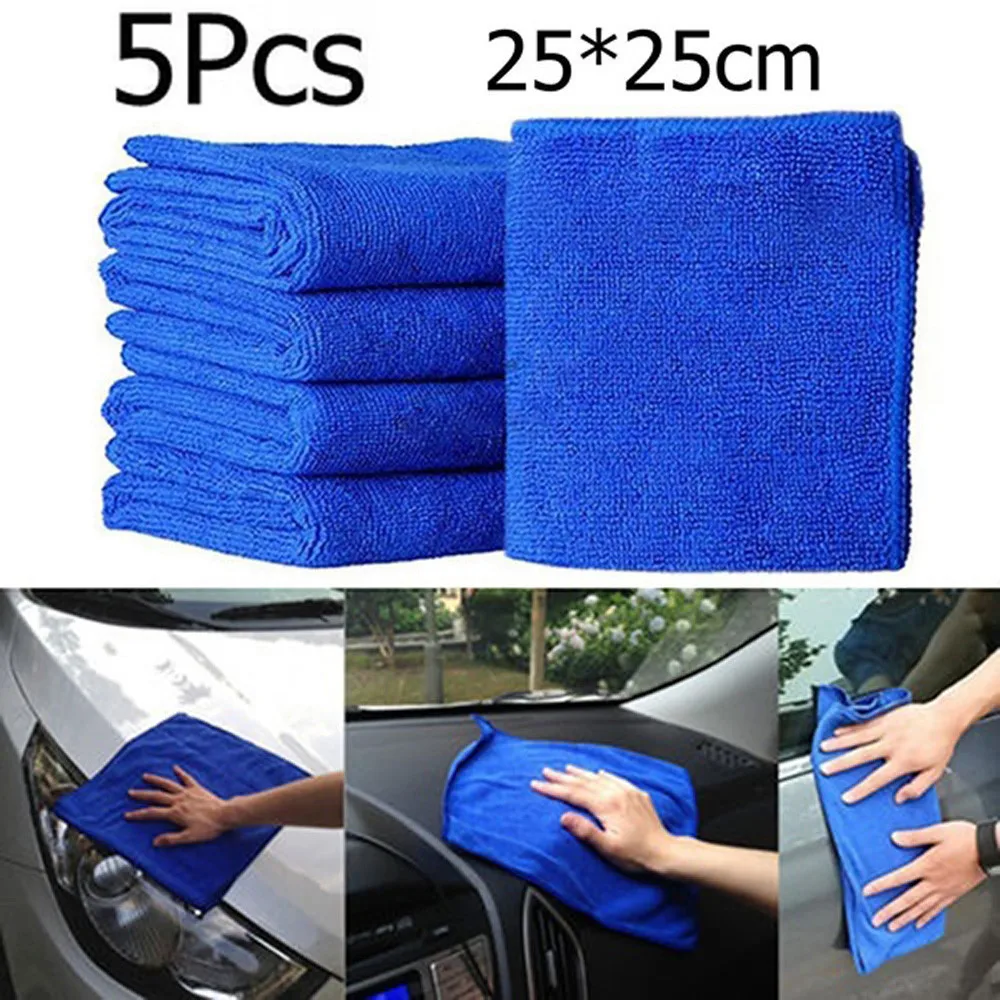 

5 шт. полотенце для чистки автомобиля из микрофибры автомобиль мотоцикл стиральная Стекло бытовой уборки маленькое полотенце