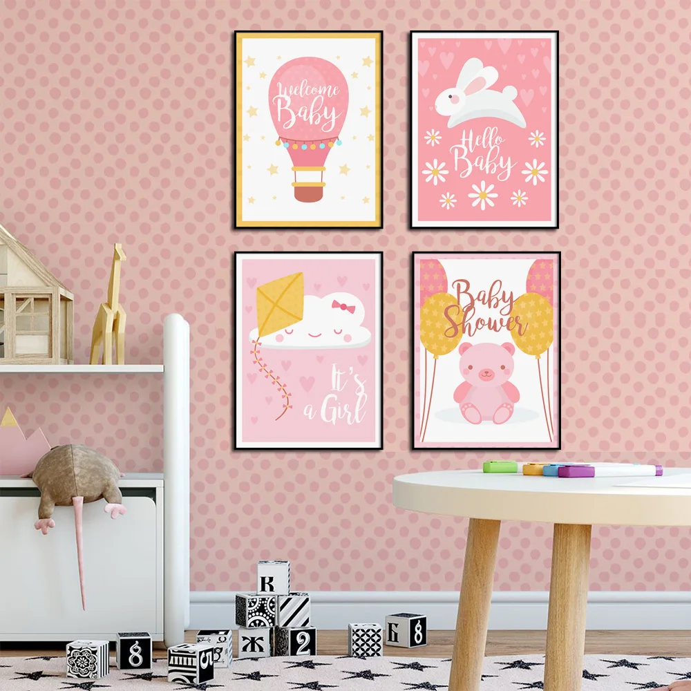 Pink Cloud Rabbit Hot Air Balloon Wall Art Canvas Painting Nordic Posters and Prints Nursery Wall Pictures Baby Kids Room Decor
Pink Cloud Rabbit Hot Air Balloon Wall Art Canvas Painting Nordic Posters and Prints Nursery Wall Pictures Baby Kids Room Decor