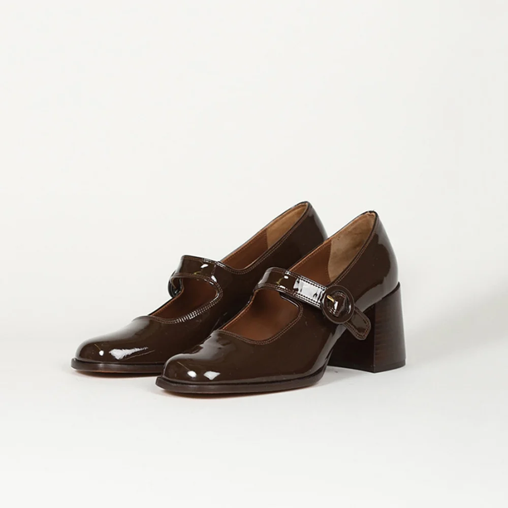 Woman‘s 2021 New Mary Janes Shoes Genuine Leather Shallow Square 6.5cm Heel Pumps Buckle Strap Round Toe Lady Flat Footwear
Woman‘s 2021 New Mary Janes Shoes Genuine Leather Shallow Square 6.5cm Heel Pumps Buckle Strap Round Toe Lady Flat Footwear