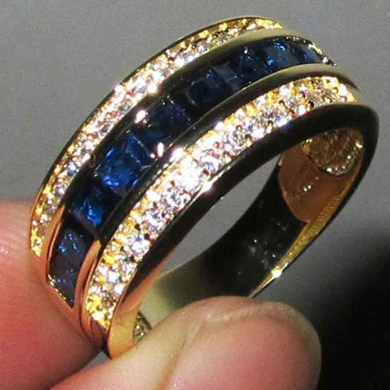 Fashion Female Blue zircon Stone Ring 18KT Yellow Gold Color Rings Gorgeous Wedding Bands For Women Engagement Jewelry Gifts
Fashion Female Blue zircon Stone Ring 18KT Yellow Gold Color Rings Gorgeous Wedding Bands For Women Engagement Jewelry Gifts