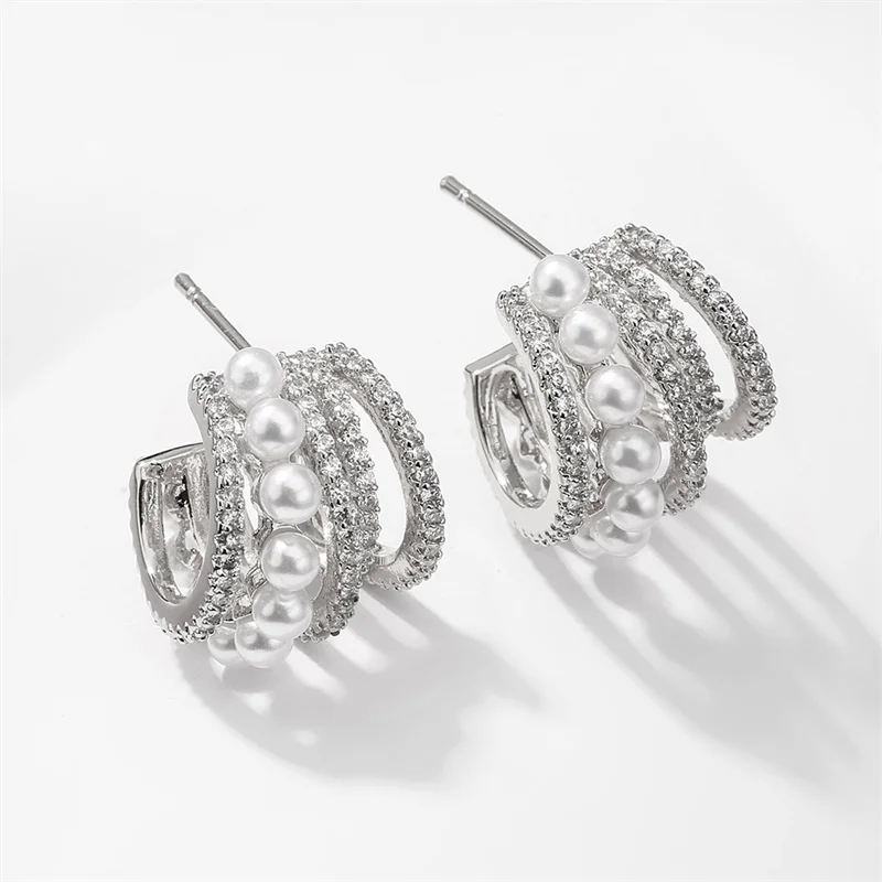 Luxury CZ Zirconia & Imitation Pearls Stud Earrings for Women Fashion Gold Color Bridal Wedding Earring Jewelry
Luxury CZ Zirconia & Imitation Pearls Stud Earrings for Women Fashion Gold Color Bridal Wedding Earring Jewelry