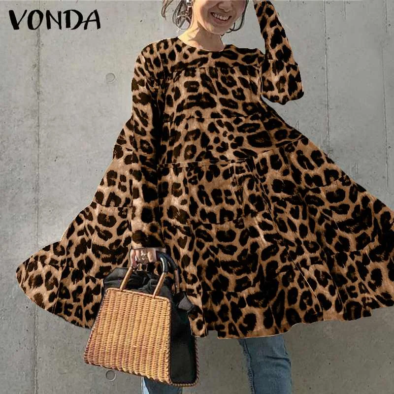VONDA Women Mini Dress Casual Long Sleeve O Neck Vintage Leopard Printed Dresses Oversized Loose Autumn Robe 5 Styles
VONDA Women Mini Dress Casual Long Sleeve O Neck Vintage Leopard Printed Dresses Oversized Loose Autumn Robe 5 Styles