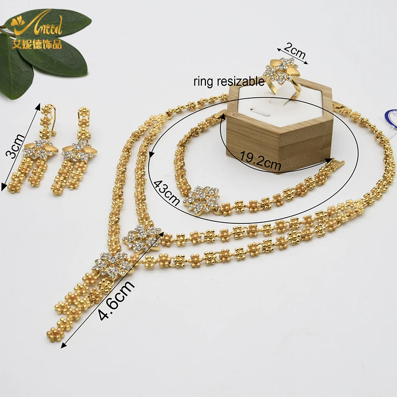 Dubai Wedding Necklace For Women African Jewelry Sets Bracelet Earrings Ring Bridal Design Gold Plated 24K Jewelery Set
Dubai Wedding Necklace For Women African Jewelry Sets Bracelet Earrings Ring Bridal Design Gold Plated 24K Jewelery Set