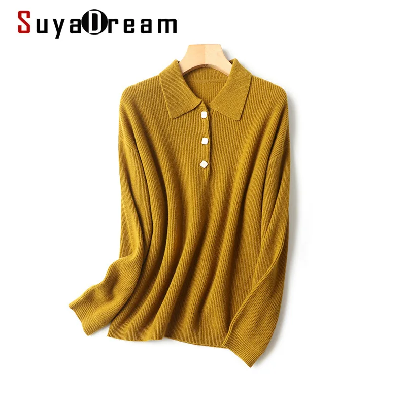 SuyaDream 100%Basulan Wool Turn Down Collar Ribs Pullovers 2021 Fall Winter Chic Sweater for Woman Black White
SuyaDream 100%Basulan Wool Turn Down Collar Ribs Pullovers 2021 Fall Winter Chic Sweater for Woman Black White