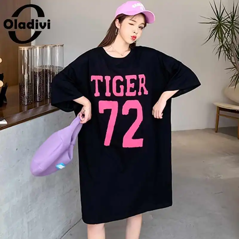Oladivi Oversized Cotton T Shirt Dress Women Letter Print Tunic Dresses Summer 2021 Fashion Loose Big Tops Robe Femme Vestidios
Oladivi Oversized Cotton T Shirt Dress Women Letter Print Tunic Dresses Summer 2021 Fashion Loose Big Tops Robe Femme Vestidios