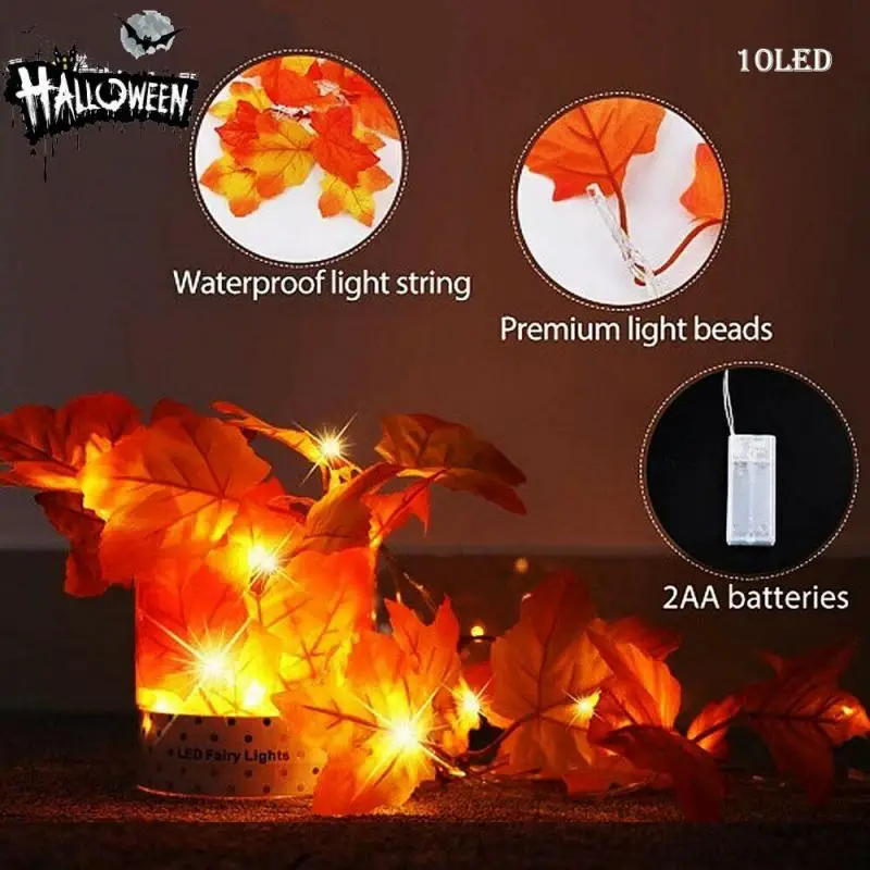 Halloween String Lights 10 20 40 LEDs Maple Leaves Light Battery Operated For Outdoor Home Christmas Fairy Party Decoration
Halloween String Lights 10 20 40 LEDs Maple Leaves Light Battery Operated For Outdoor Home Christmas Fairy Party Decoration